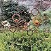 Rusty garden finials, Metal garden decor, metal yard art, outdoor metal decor, Rusty metal ring decor, Set of 8 Rusty Metal garden stakes