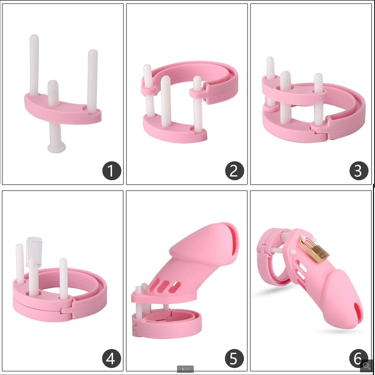 Gabbia sportiva da uomo in silicone per allenamento Gabbia protettiva lunga (rosa) - 15