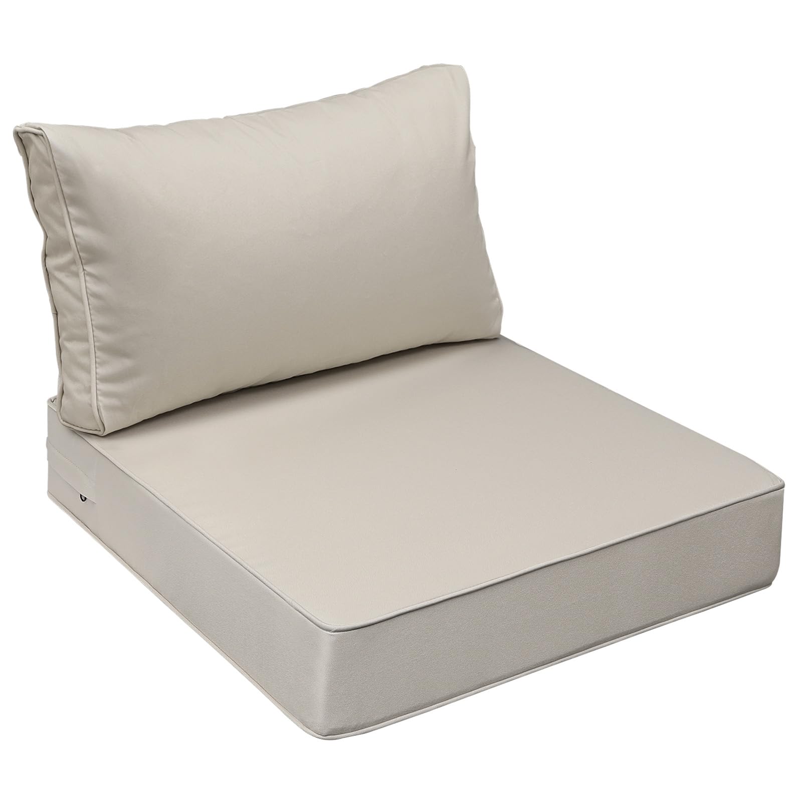 Photo 1 of AAAAAcessories Outdoor Seat Cushions for Chairs, Fade-Resistant, Waterproof Patio Furniture Replacement Cushions, 24" x 24" x 5" + 24" x 13.5", Beige