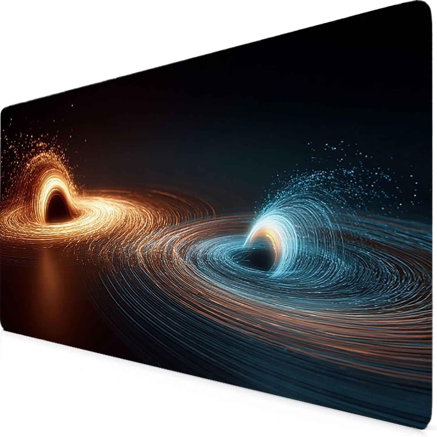 Czarna podkładka pod mysz podwójna podkładka pod mysz XXL 1200 x 600 mm podkładka pod mysz ze zszytymi krawędziami i antypoślizgową gumową podkładką pod mysz XXL do komputera, laptopa, akcesoria