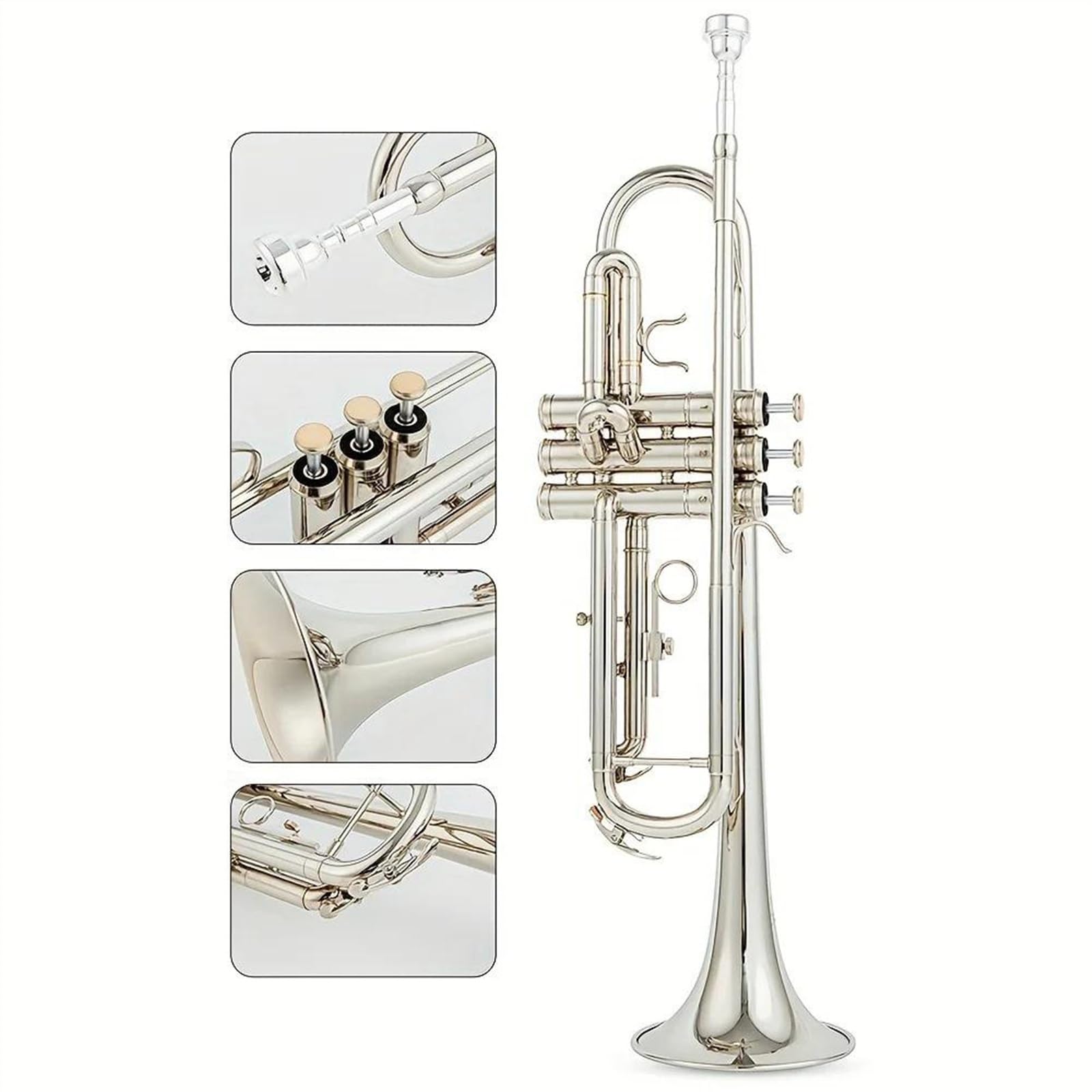 Standard Trompeten Trompete Flach B Messing Vernickelt Professionelle Trompete Instrument Anfänger Standard Trompete