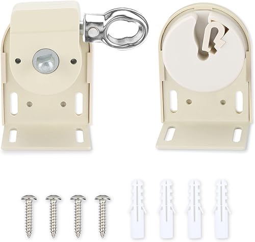 Miniatura 9 de Soportes para parasol con anillo de metal, piezas de repuesto para sombra, compatibles con persianas enrollables Coolaroo (negro, 1 par)