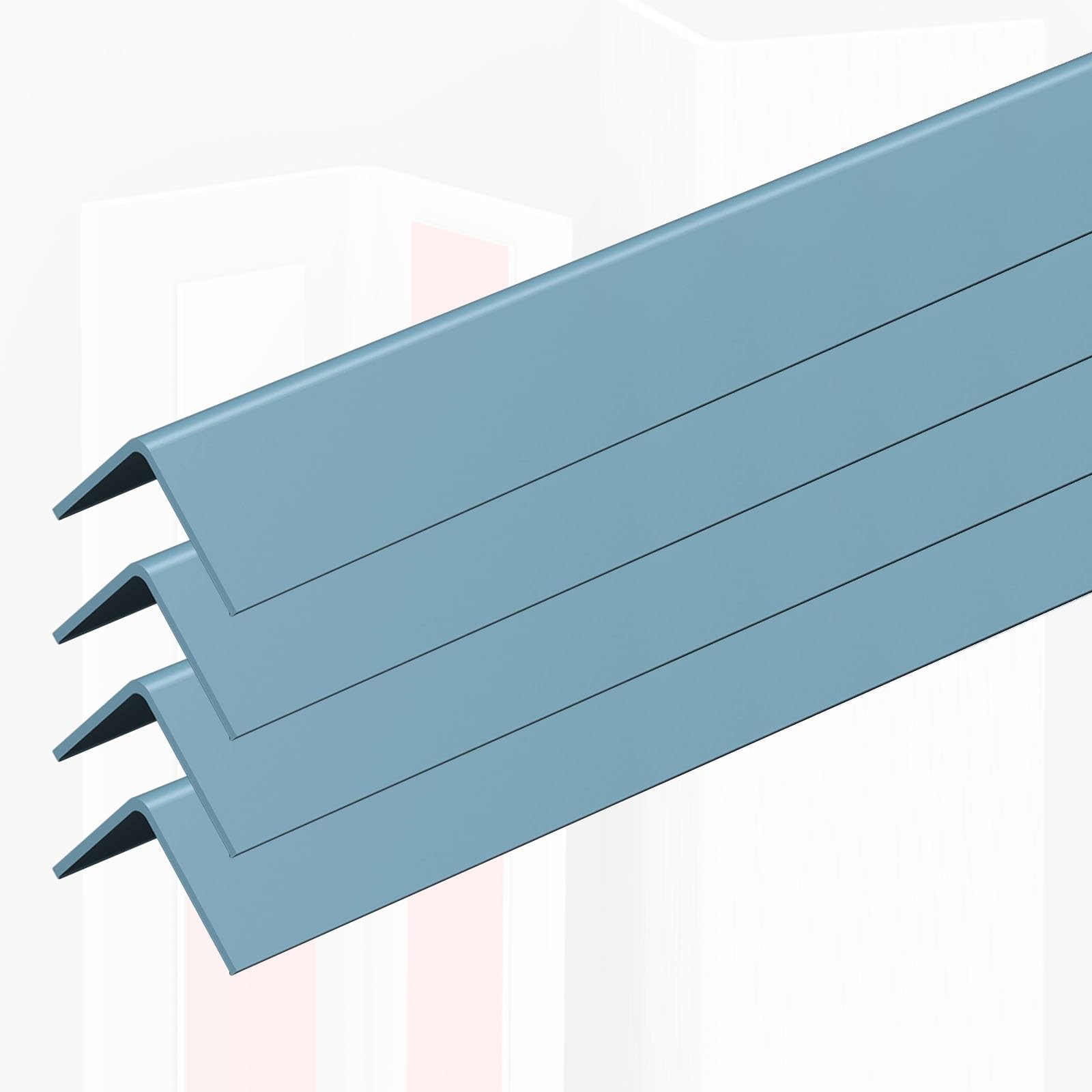 Wand-Eckenschutz, 4 Stück, PVC-Kantenschutz, babysicher, Stoßstangen für Trockenbau und Tapeteneinfassung, 50,8 cm, 183,9 cm, innen und außen, Abziehstreifen, Blau