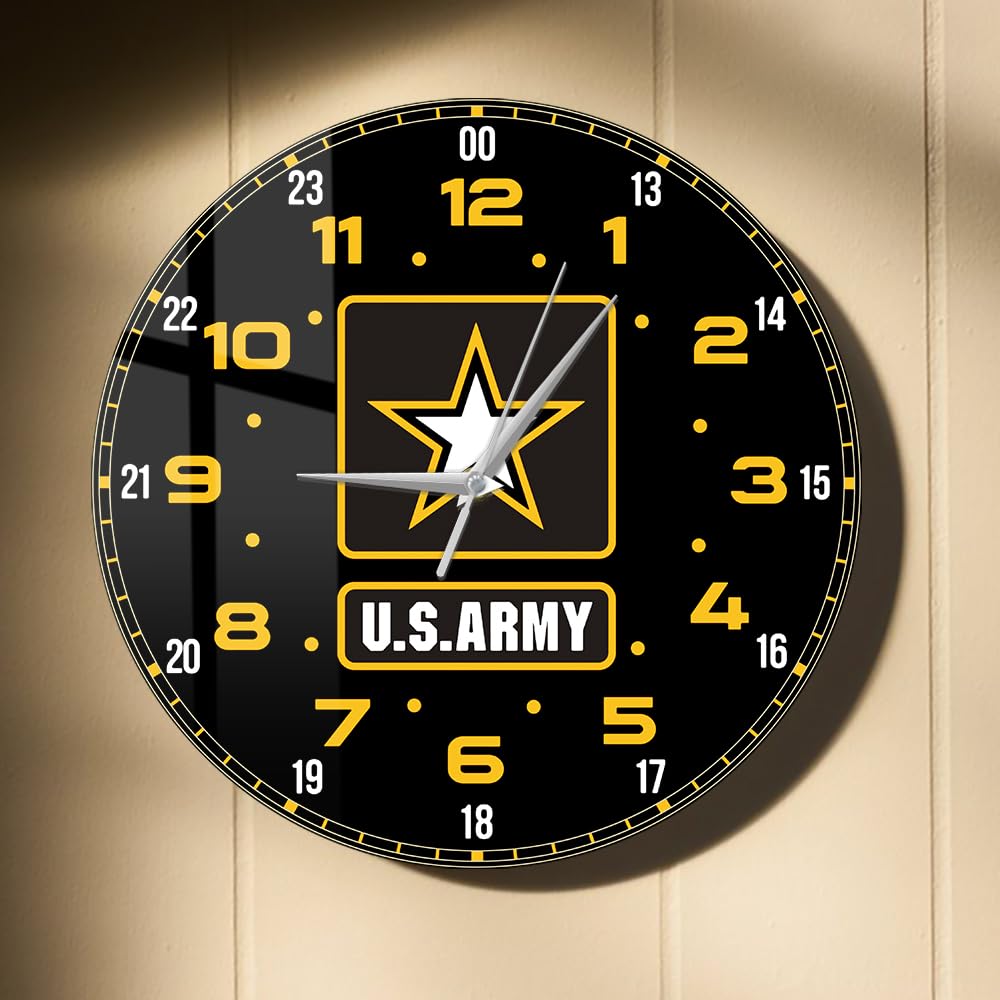 Horloge murale facile à lire militaire 24h grand cadran vintage
