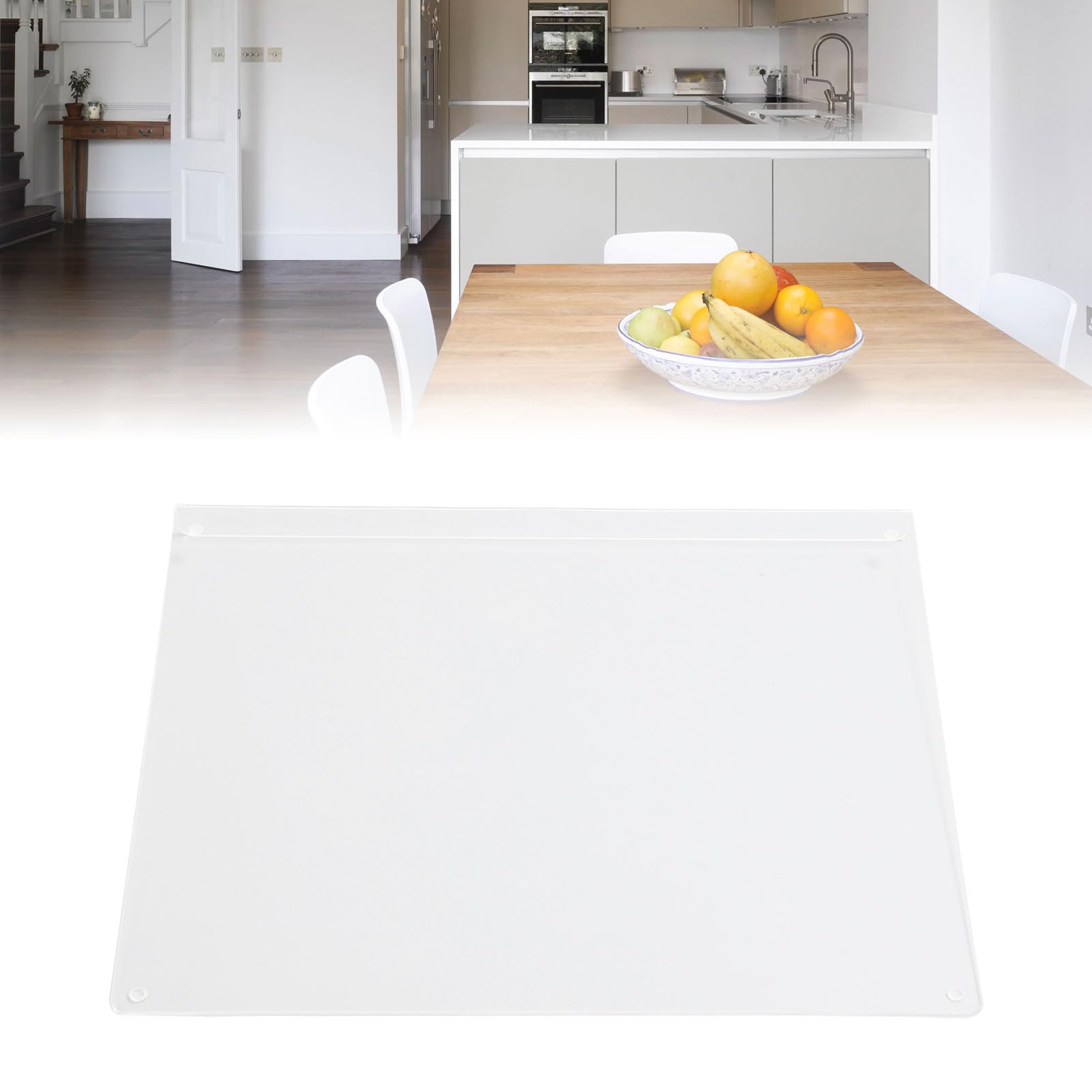Fabater Tabla de Cortar de Acrílico Transparente Antideslizante con Borde de Encimera, Tabla de Cortar de Grado Alimenticio sin BPA 30% Más Gruesa para Encimera de Cocina, de Transparente Multiusos