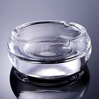 Cigarette Holder Home Large Round Clear Crystal Glass Cigarette Holder for Smokers Office Cigarette Ashtrays Good Times