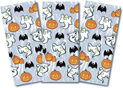 Helloween calabaza Ghost bolsas de celofán 4in x 9In x 2en Accesorio de Fiesta 25Pkg Multicolor