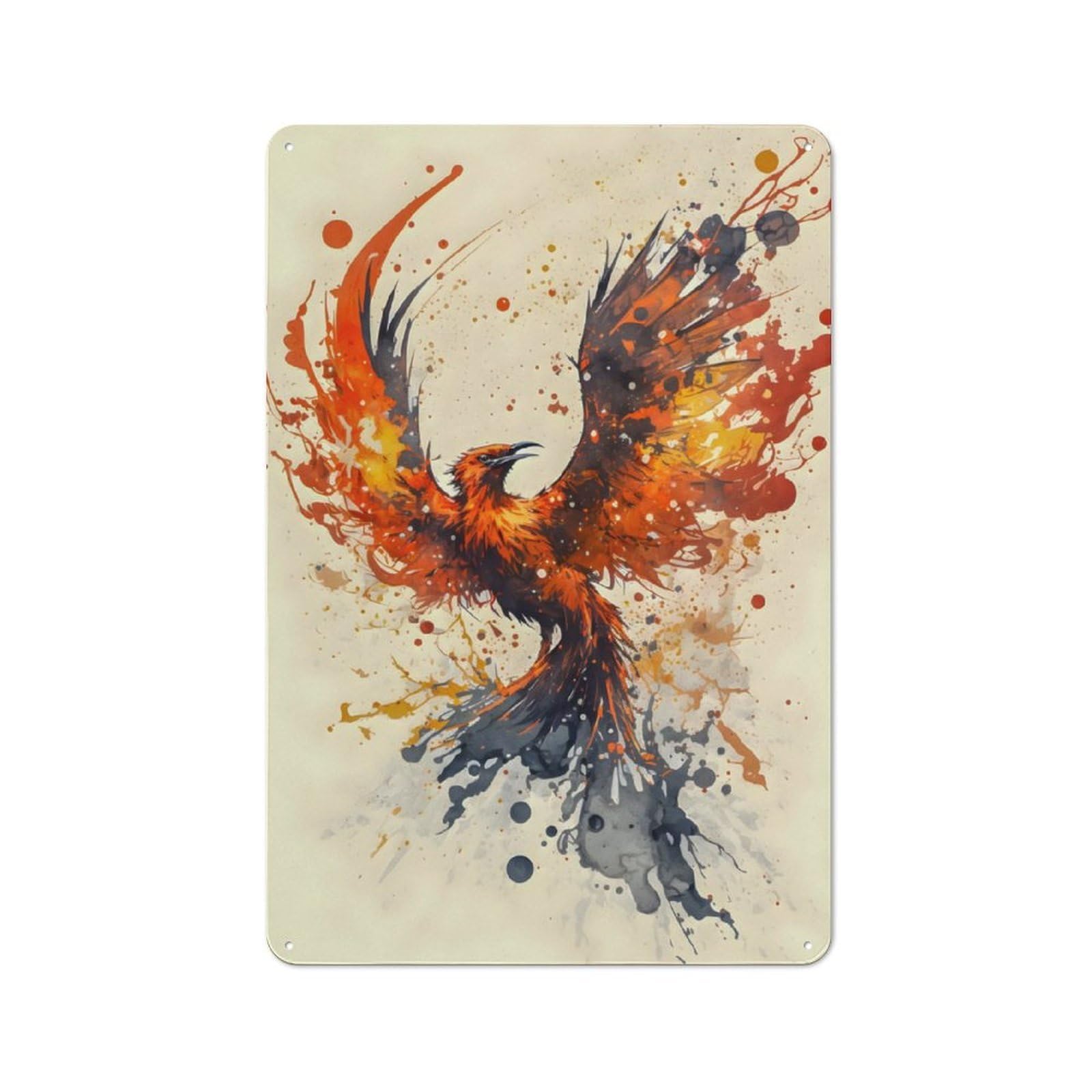 Junmoney Best Phoenix Metal Wall Sign 30X20cm, Rustic Decor For Hallway Wall, For Metal Sign Collectors, For Garage And Workshop Walls