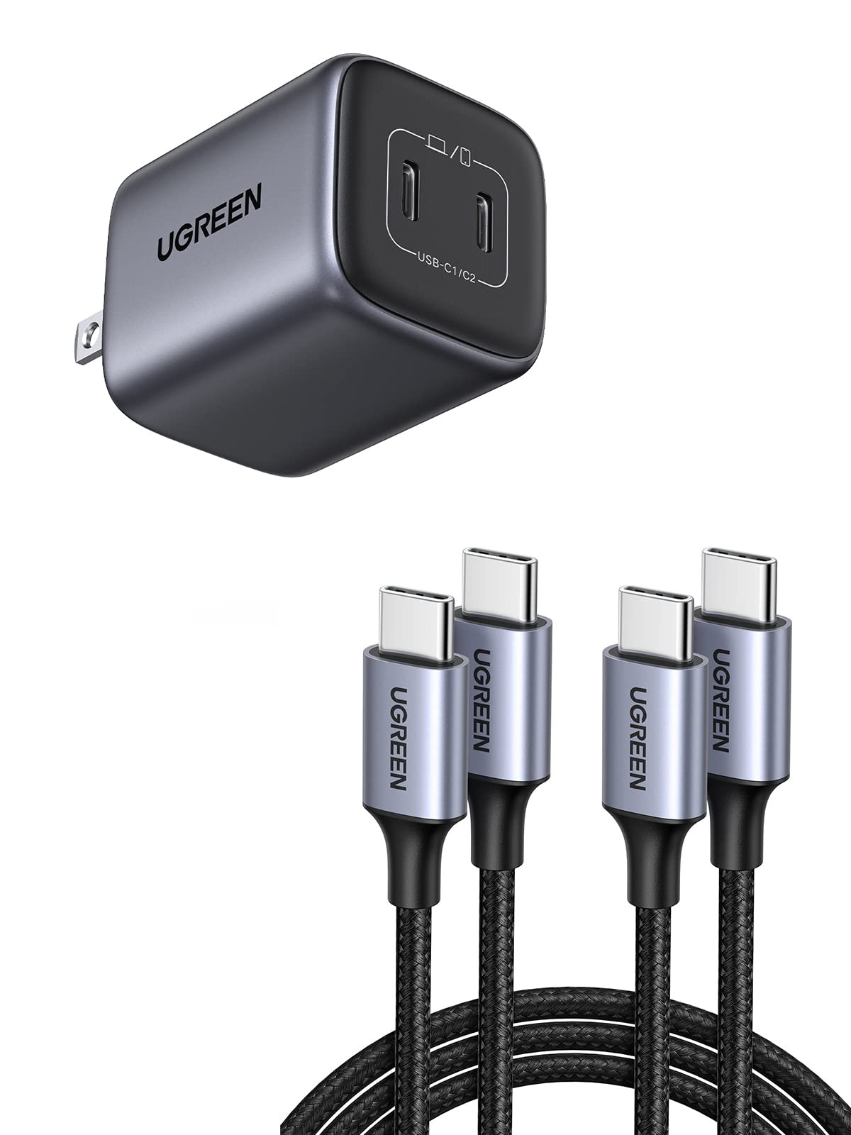 UGREEN 45W USB C Charger Bundle with 60W 2-Pack USB C Cable