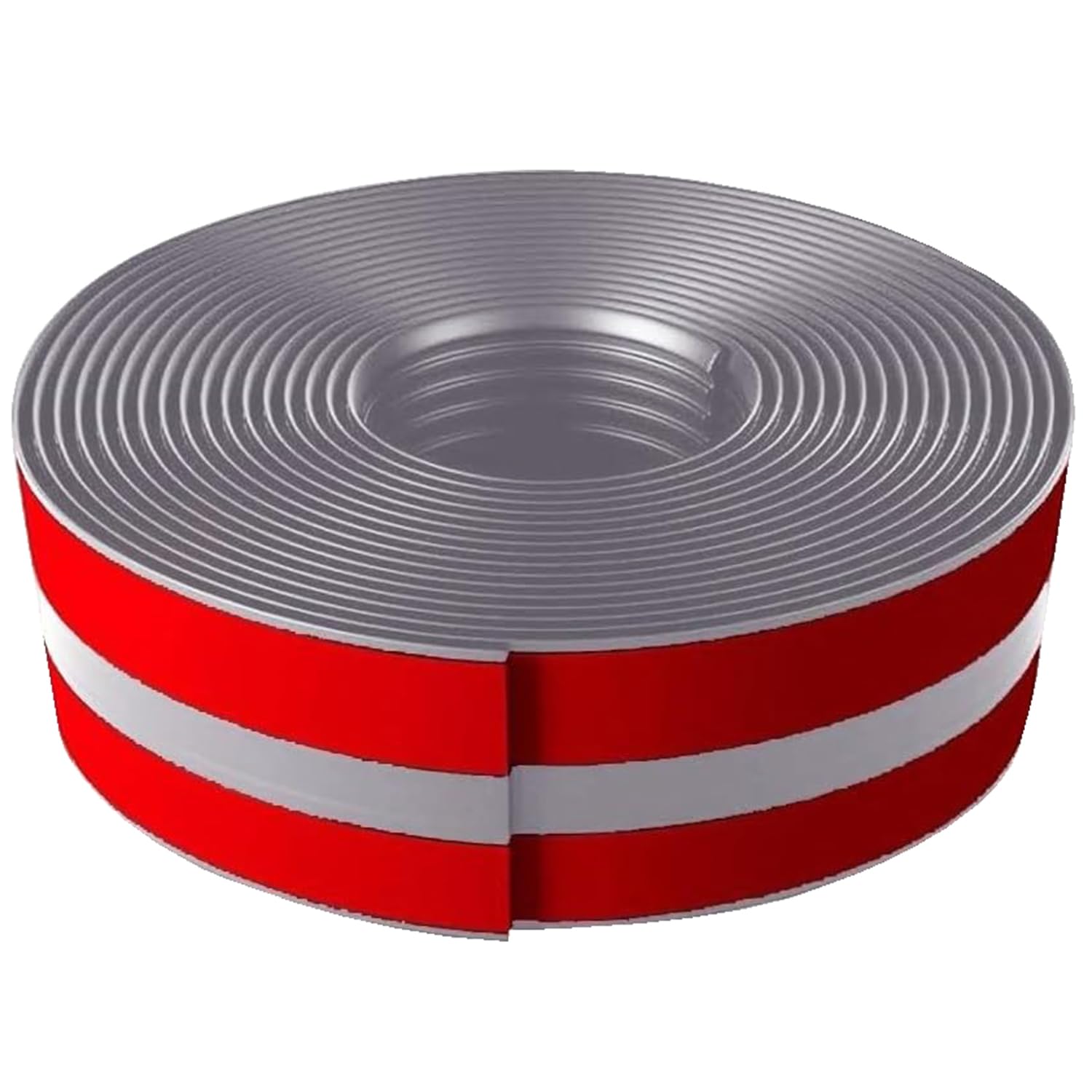 FOELANNE Self Adhesive Rubber Angle Edging, PVC Stair Edge Nosing Trim Self Adhesive Multicolor 1-10m(Grey,1m)