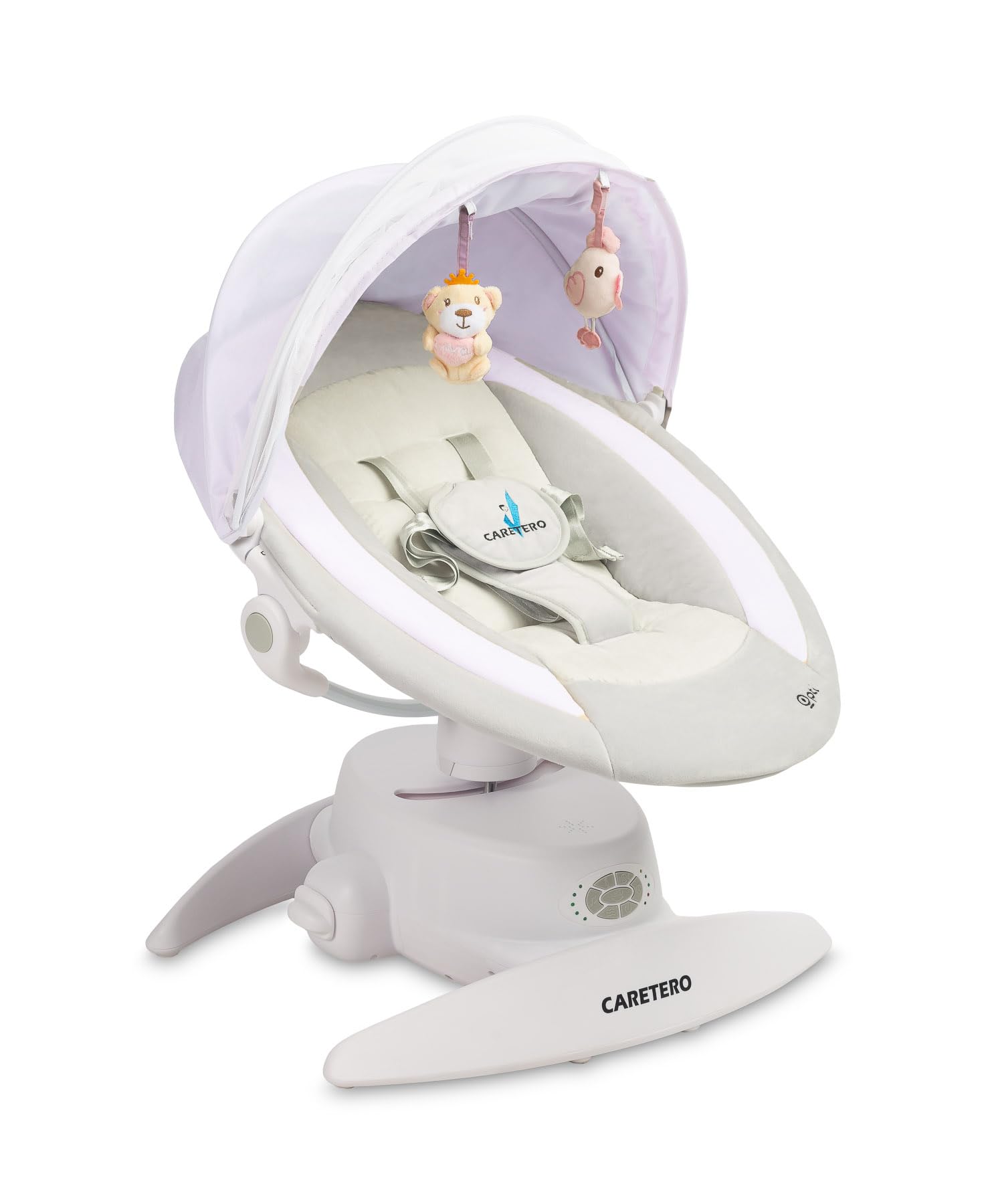CARETERO - Transat Électrique Opti - Balancelle Électronique avec Trois Modes de Fonctionnement - 360 Degrés - Moustiquaire - Panneau de Contrôle Intuitif - Rotation 360 Degrés - Violet