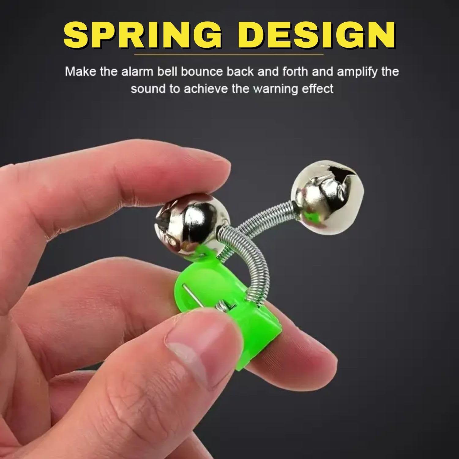VAYINATO® 10 Pcs (16mm) Fishing Rod Bite Alarm Bell – Clip-On Double Bell Bite Indicator with Loud Sound | Universal Fit for Sea Rods & All Fishing Rods | Day & Night Use 2