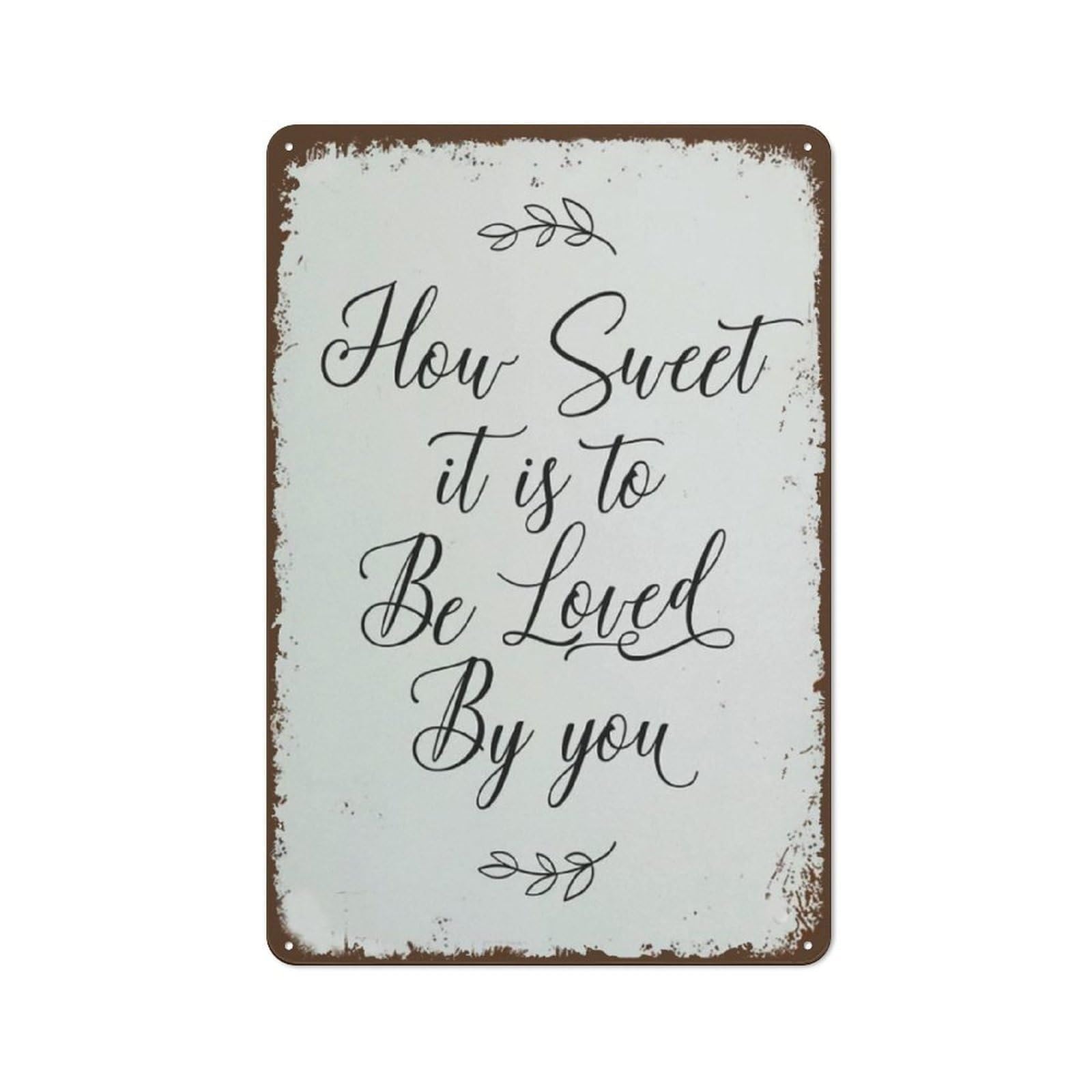 Hgetjohxem One Color Valentine’s Day Gift Metal Sign Vintage Romantic Tin Plaque Love Quote Wall-Art For Wedding Anniversary Sweetheart Decor For Her 8X12 Inch