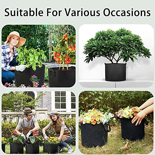 Nmm 6 Pack 3 Gallon Grow Bags, Thickened Non-Woven Aeration Plant Fabric Pots With Handles For Potato, Tomato, Plant, Fruits, Vegetables, And Flowers (Black) #TOP4