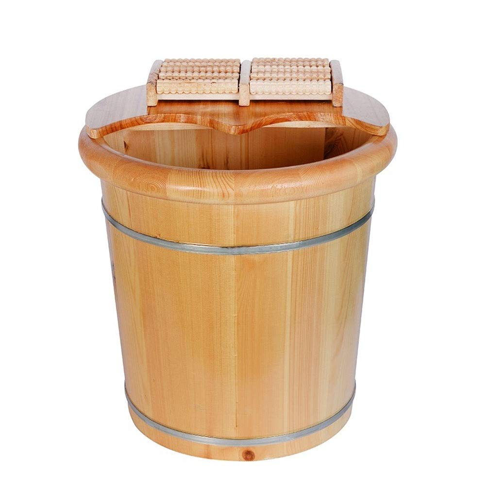Kąpiel drewniana do kąpieli stóp wiadro Mook, wanna do kąpieli stóp, wiadro drewniane do pedicure, wanna stóp do nasiąkania, stóp dla dorosłych (rozmiar: b) (a) super łatwy w użyciu w rocznicowej