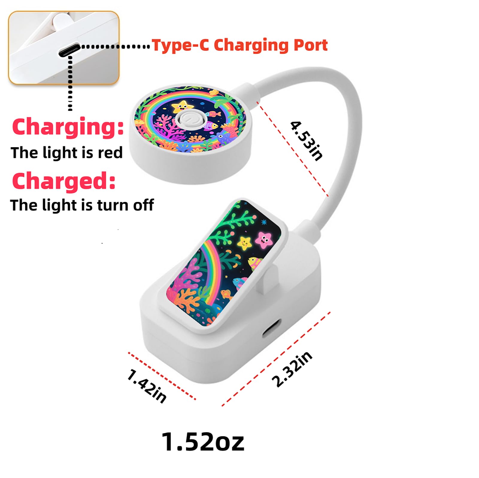 Darlur 4 Pack Rechargeable Cute Book Lights Bulk for Reading in Bed,3 Color,Adjustable Brightness,Clip on to Book Lights for Reading at Night?Great Gifts for Kids?Book Lovers?Readers