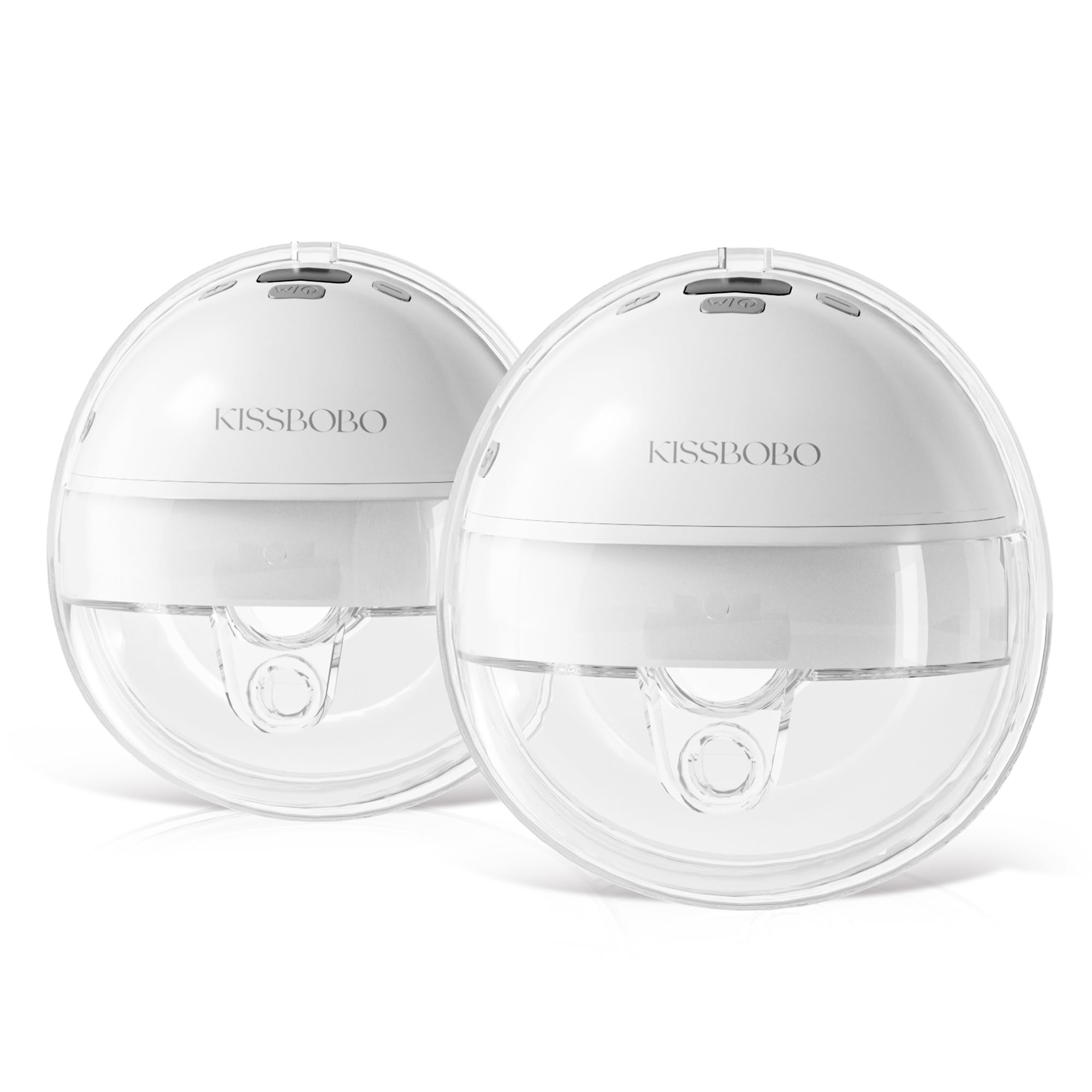 KISSBOBO K6 Tire Lait Electrique Main Libre Double, Portable et Discret, 4 Modes 19 Niveaux, Aspiration 280mmHg, Fonction Pause et Mémoire, Sans BPA, pour Allaitement au Quotidien, Blanc 2 Pack