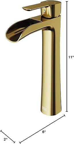 Miniatura 8 de VIGO Niko VG03024MG - Grifo de baño de un solo orificio de 11 pulgadas de alto, color dorado cepillado mate