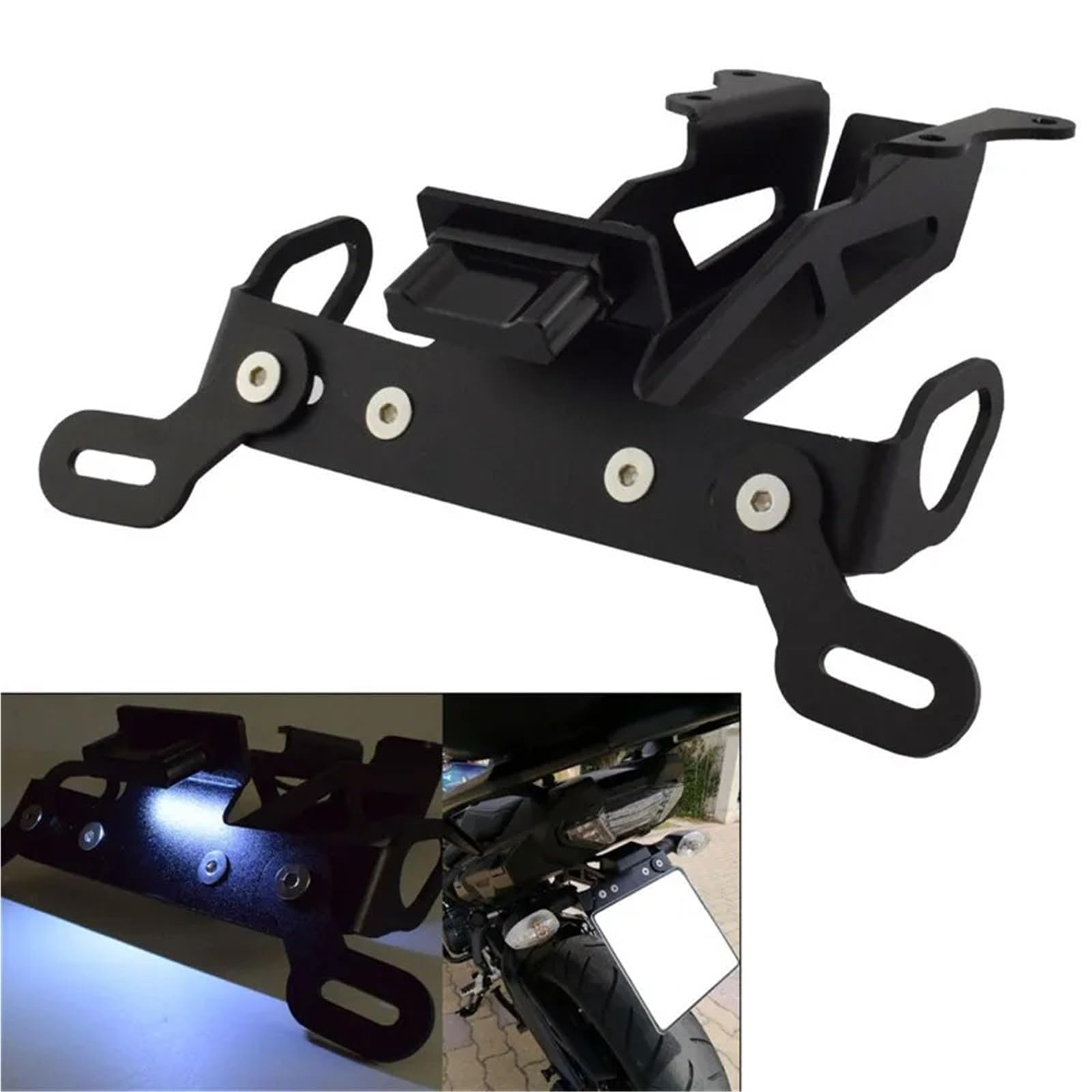 Soporte Matrícula para FJ09 para Tracer 900 para MT-09 2015-2020 LED Marco Placa Matrícula Soporte Guardabarros Eliminador