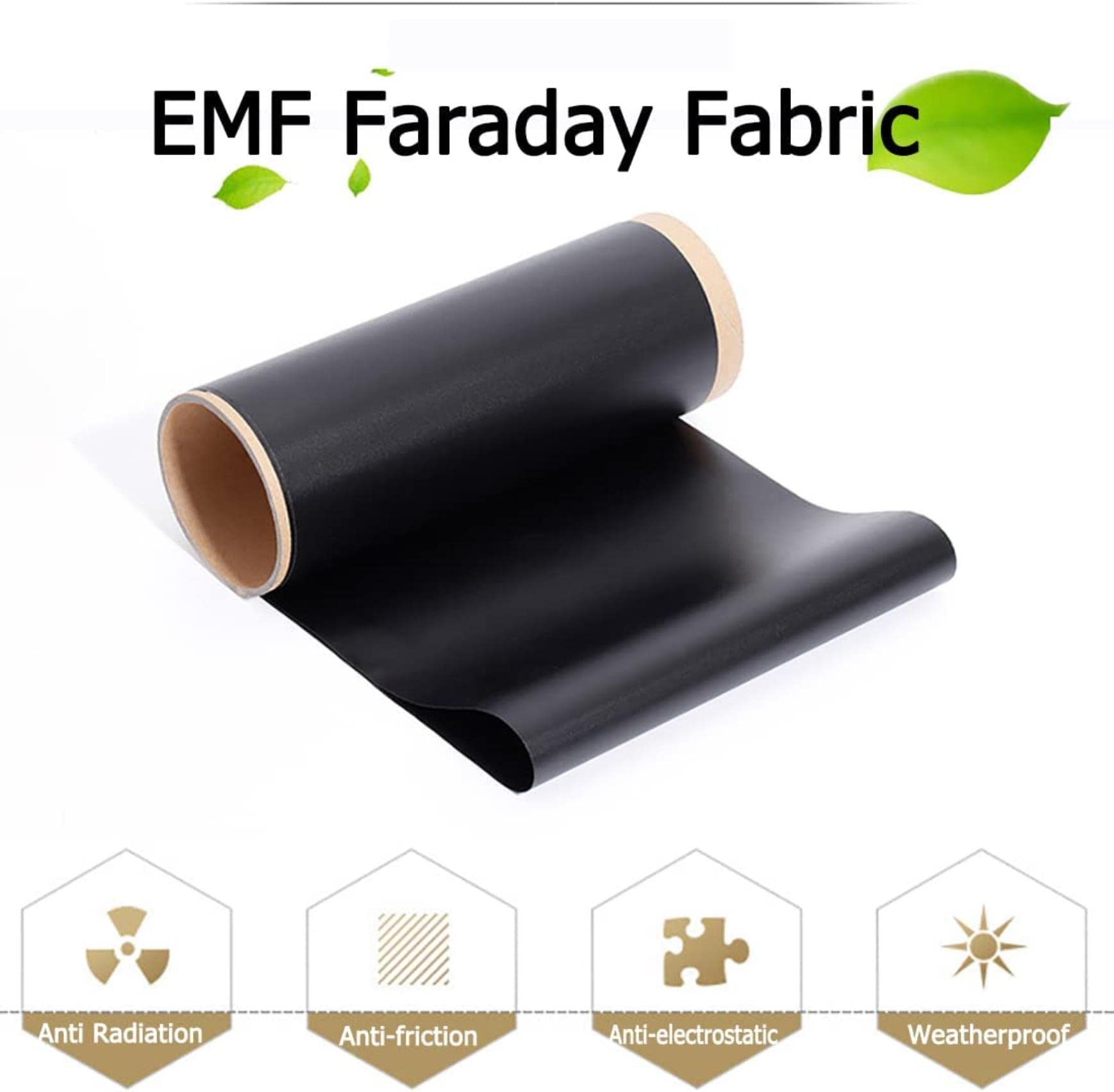 AADECOR Tela De Blindaje Señal RF Tela De Protección EMF RFID,Material De Bloqueo Señal Celular Tejido Faraday De Cobre Níquel Desde Señal Celular, WiFi, Bluetooth, GPS(Size:9m)