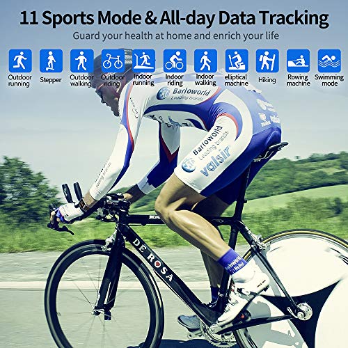 Mgaolo Fitness Tracker Smart Watch with Blood Pressure Heart Rate Sleep Monitor for Men and Women,Touch Screen Sport Modes Waterproof Activity Tracker with Pedometer for Fitbit Android and iPhone Blue