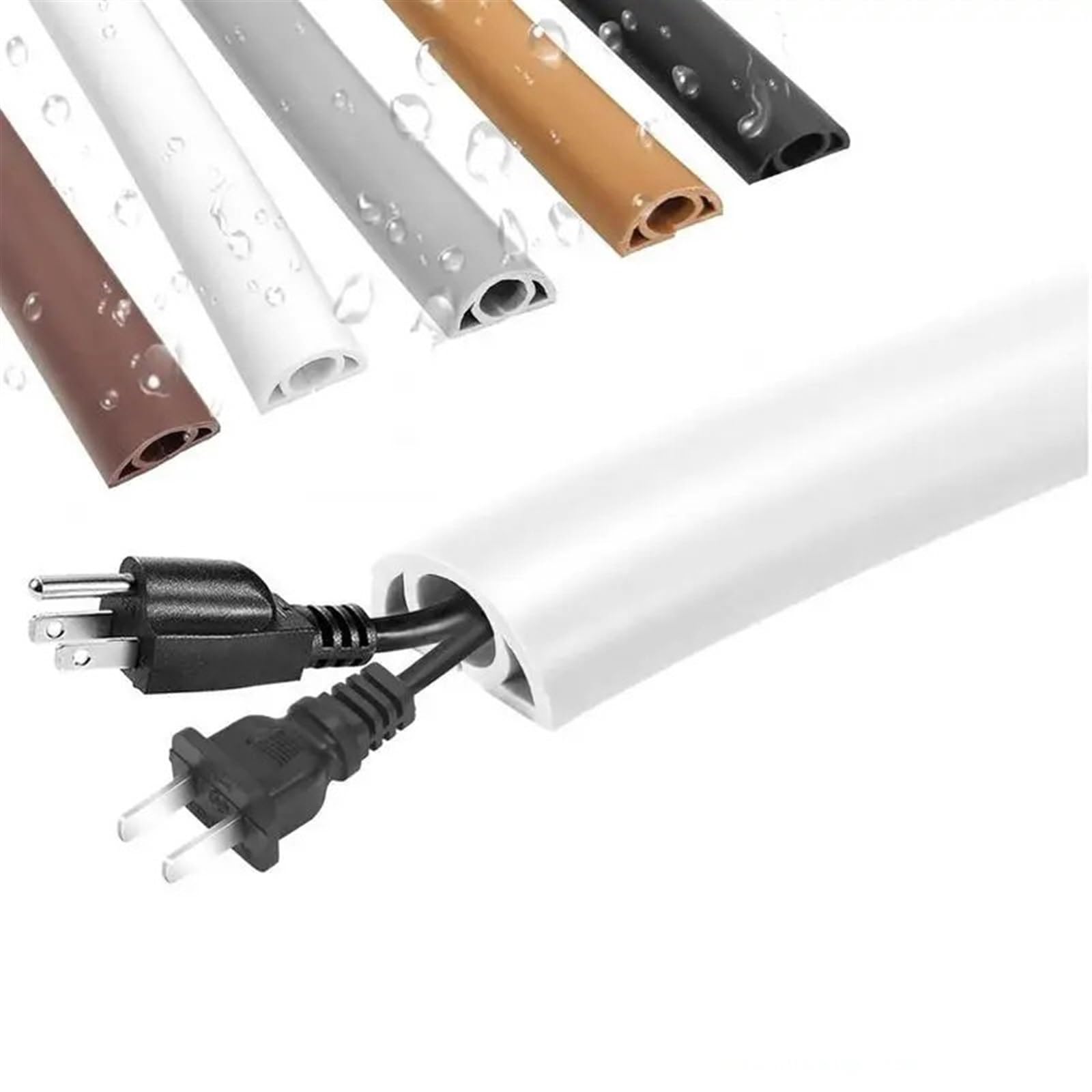 conducto para Cables, Cubrecables de Suelo de PVC Multicolor Longitud 10m(Red)