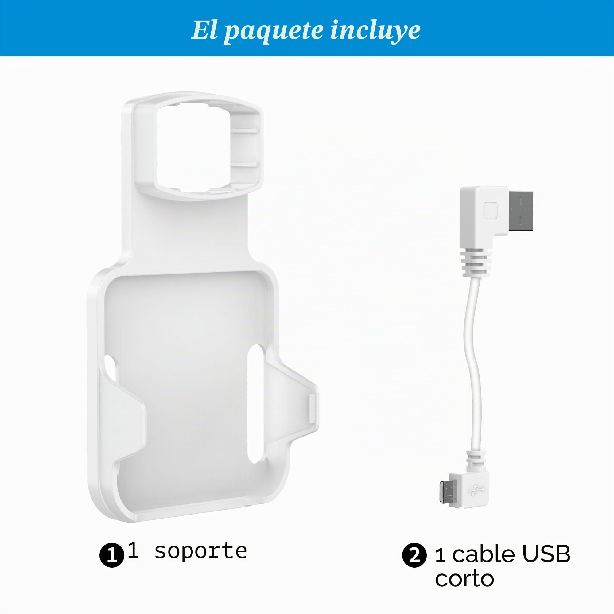 PlusAcc Soporte de pared para Blink Sync Module 2 – Soporte para montaje exterior e interior Blink con cables cortos (blanco)