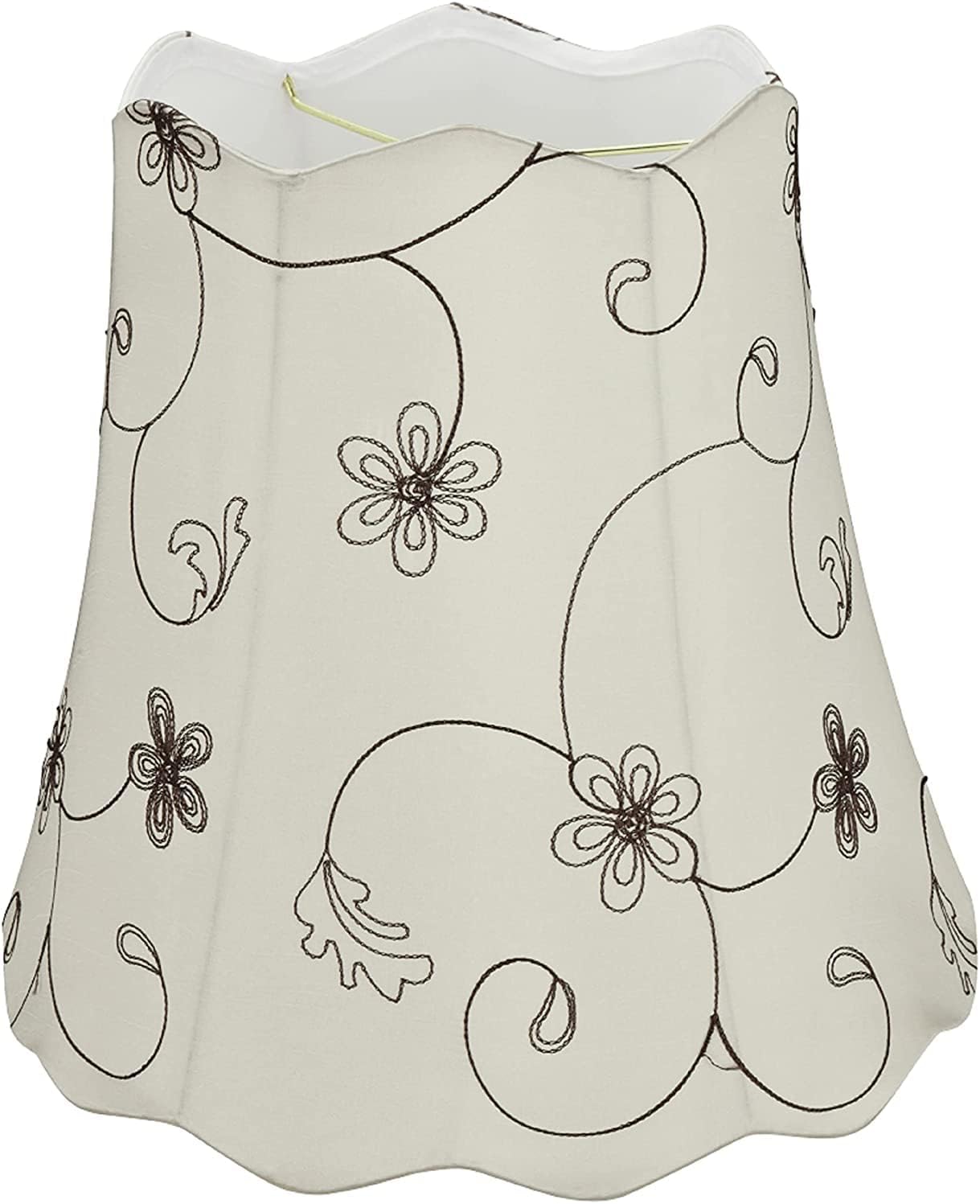 aspen creative 34064a, transitional scallop bell shape construction white, 16" wide (10" x 16" x 15") spider lamp shade