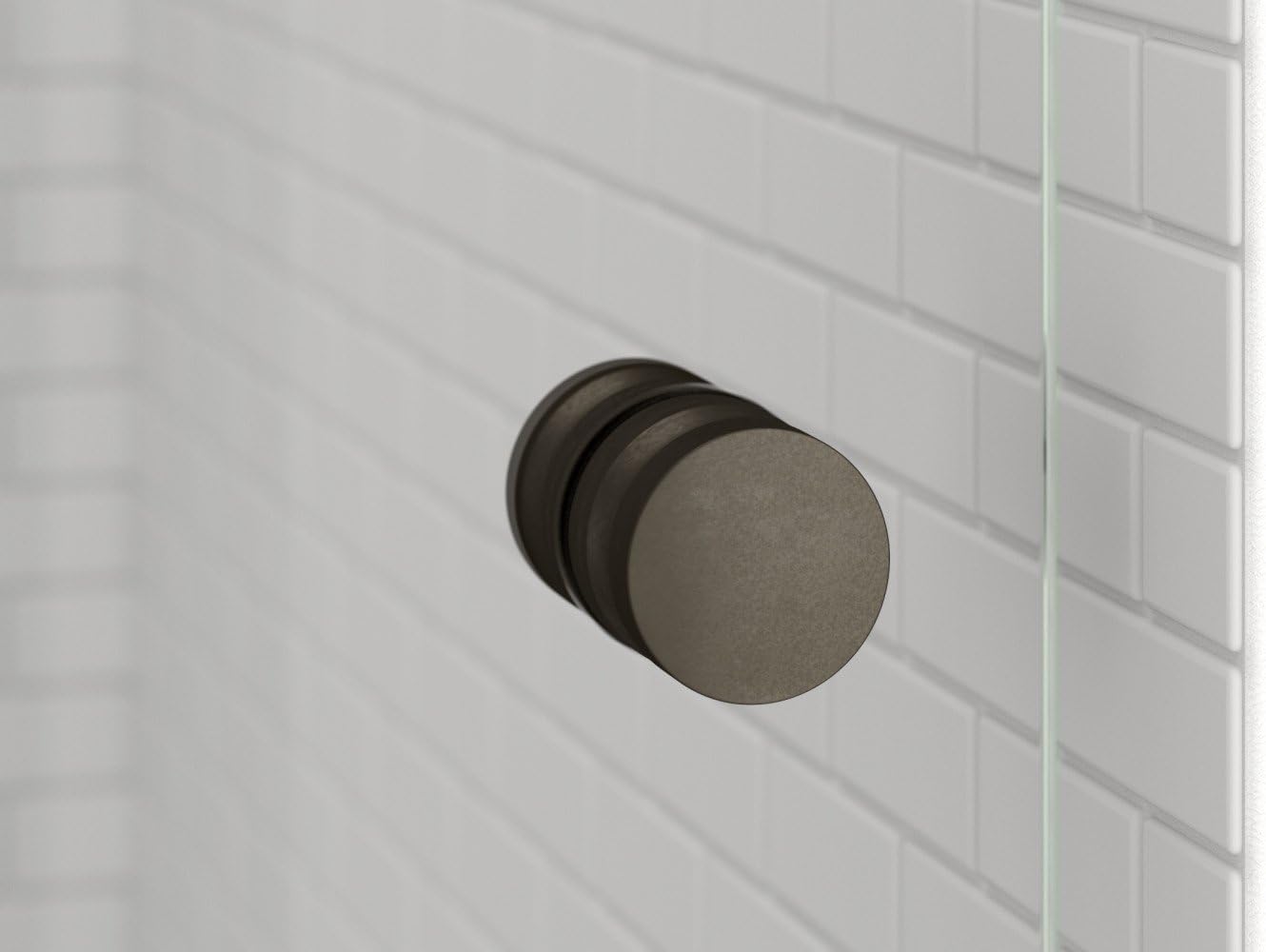 Basco Cantour Frameless Shower Door, Fits 36.06 to 42 in. opening, Clear Glass, Oil Rubbed Bronze Finish