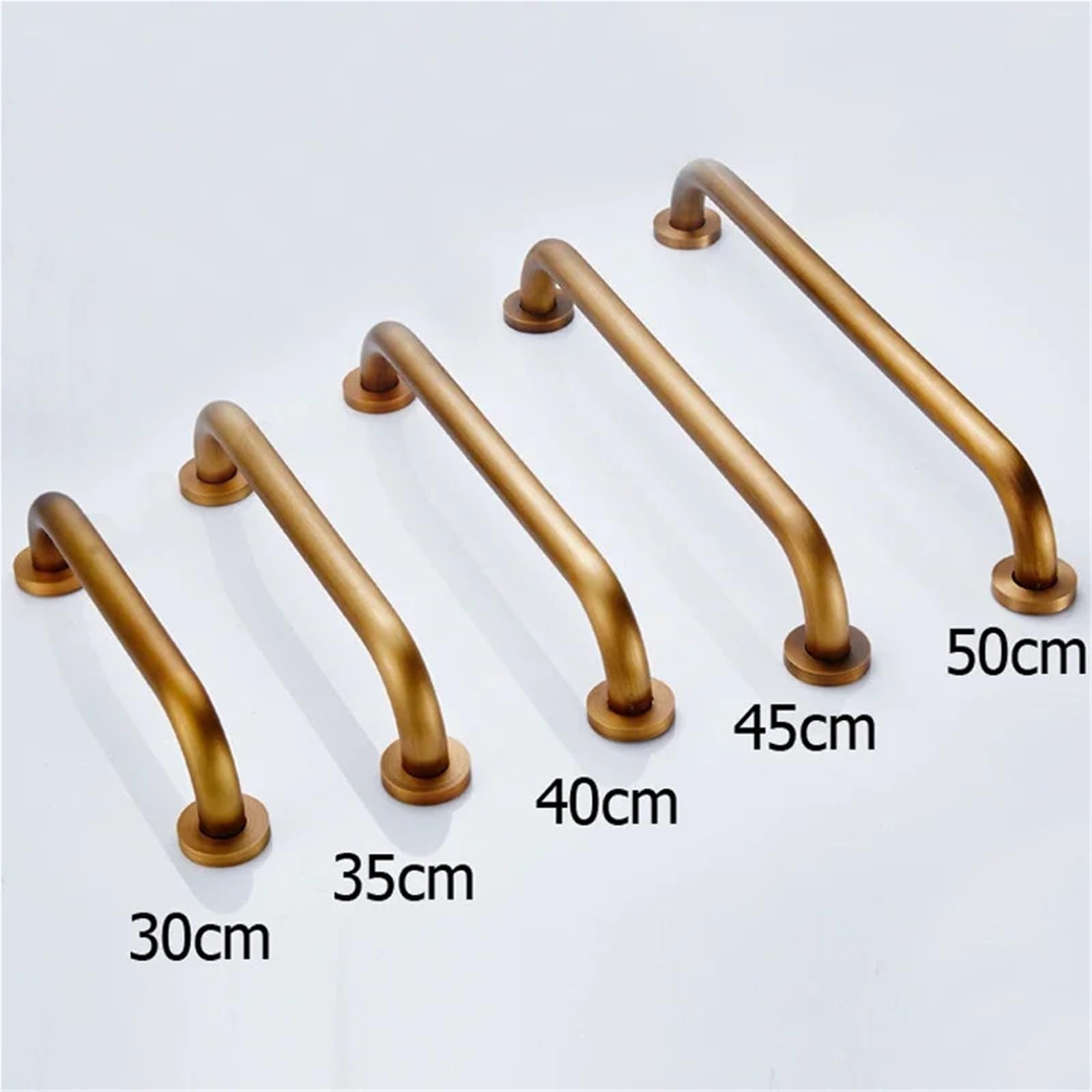 Barra de agarre de latón dorado para montar en la pared, barra de agarre para bañera, barra de agarre para inodoro, pasamanos de seguridad para el hogar (negro, 30 cm)