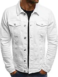 Jaqueta masculina jaqueta jeans slim fit com botões multi bolso