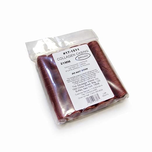 The Sausage Maker Mahogany Collagen Sausage Casings, 21mm