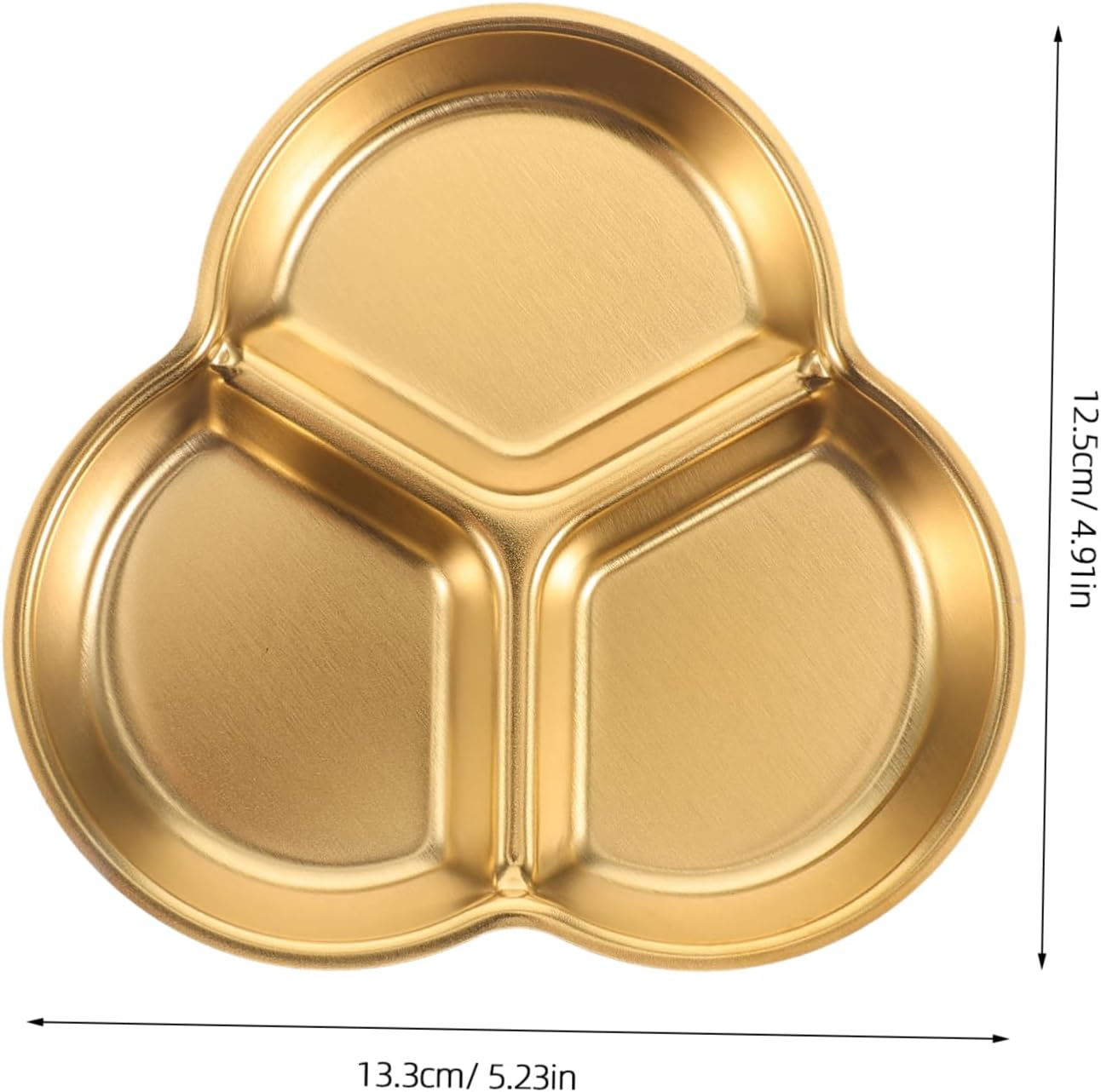 Zerodeko Stainless Steel Divided Dipping Dish with Elegant Design Compartment Seasoning Plate for Sauces Prevents Flavor Mixing for Condiments and Side Dishes