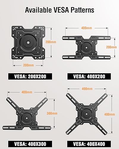 Miniatura 6 de ELIVED Soporte de pared para TV, para la mayoría de televisores de pantalla plana de 37 a 75 pulgadas, soporte giratorio e inclinable de movimiento