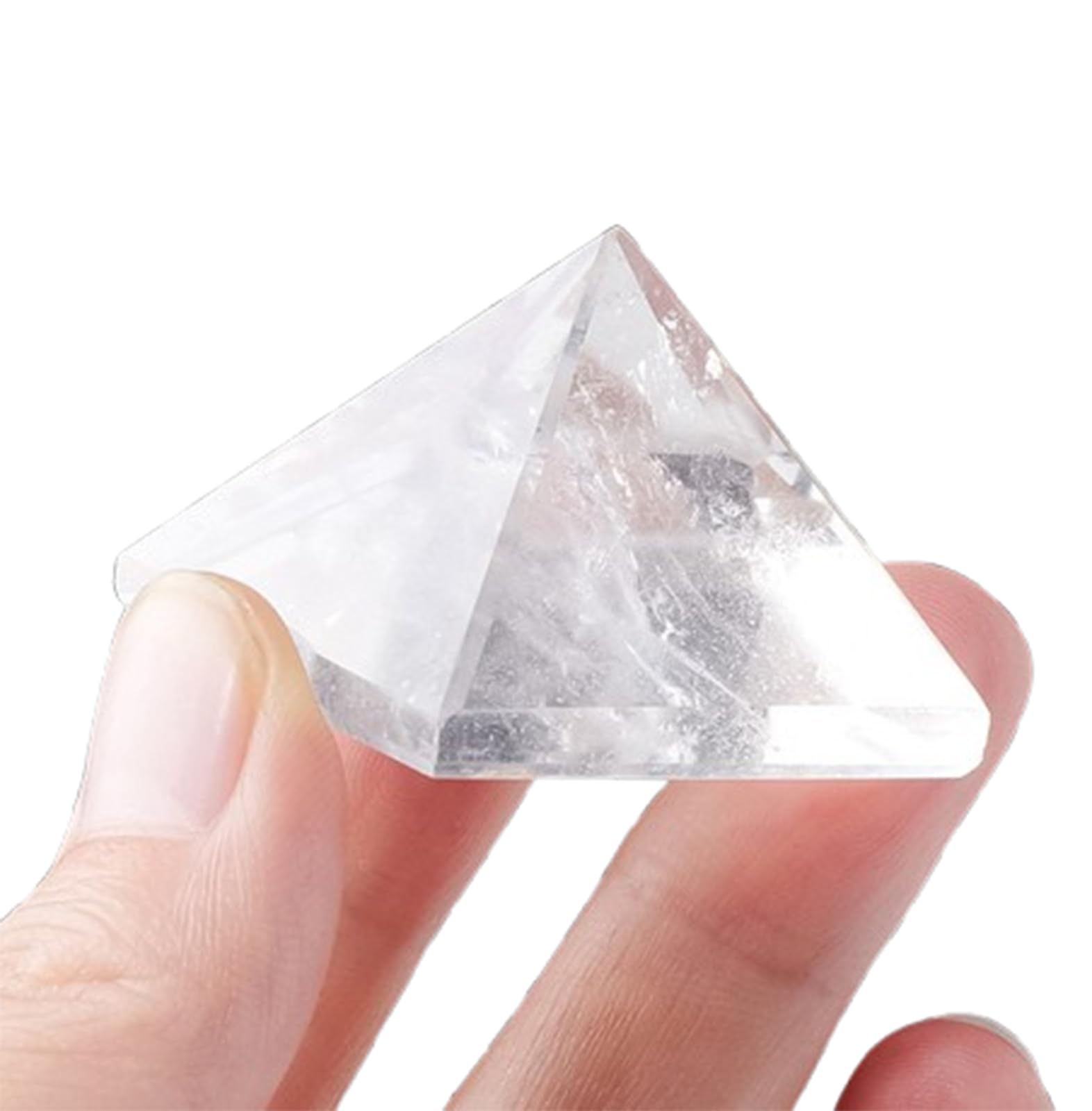 Heilkristalle, Bergkristall-Pyramidenprisma, natürlicher Energie-Chakra-Stein, Reiki-Pyramiden-Dekoration für Meditation, spirituelle Heilung, Feng Shui im ​​Büro,10cm