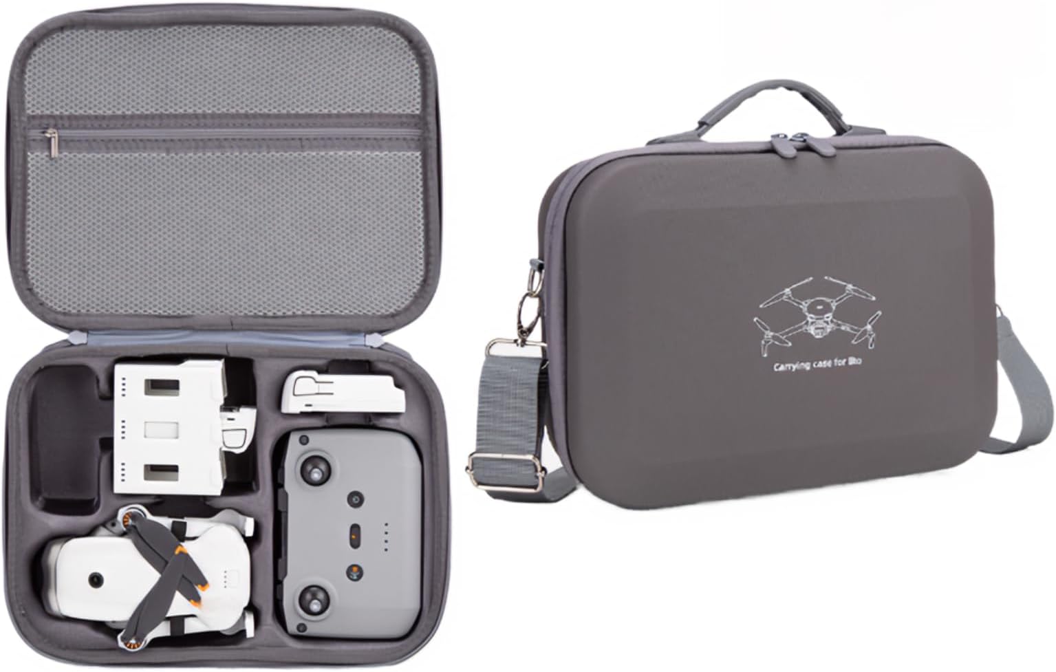 Hardshell Drone Case Compatible with DJI Lito 1 — Water-Resistant, Drop-Proof, Custom Fit, Handheld & Crossbody Strap