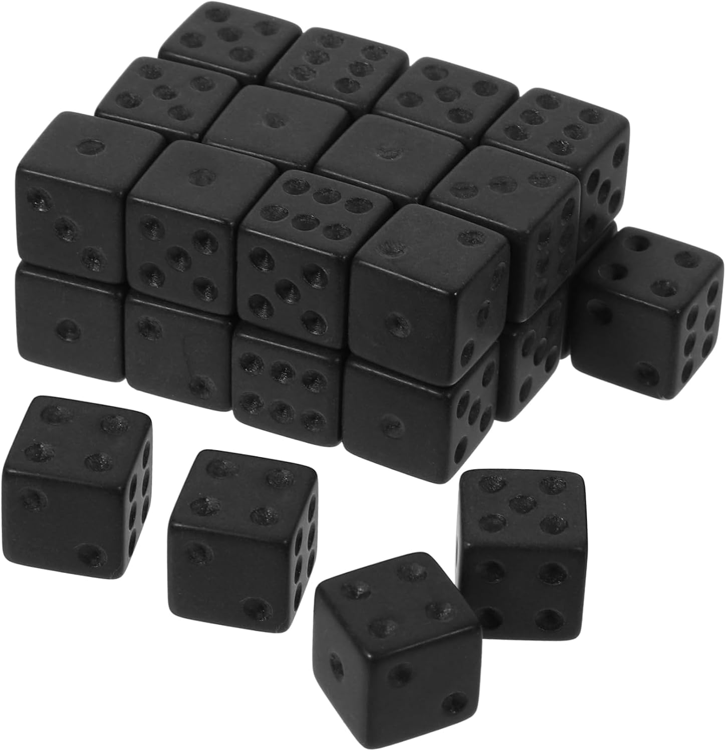 BESPORTBLE 5sets 30pcs Black Frosted Acrylic Dices for Board Games Portable Dice for Home Pub and Entertainment Lightweight and Game Accessories 30pcs*5