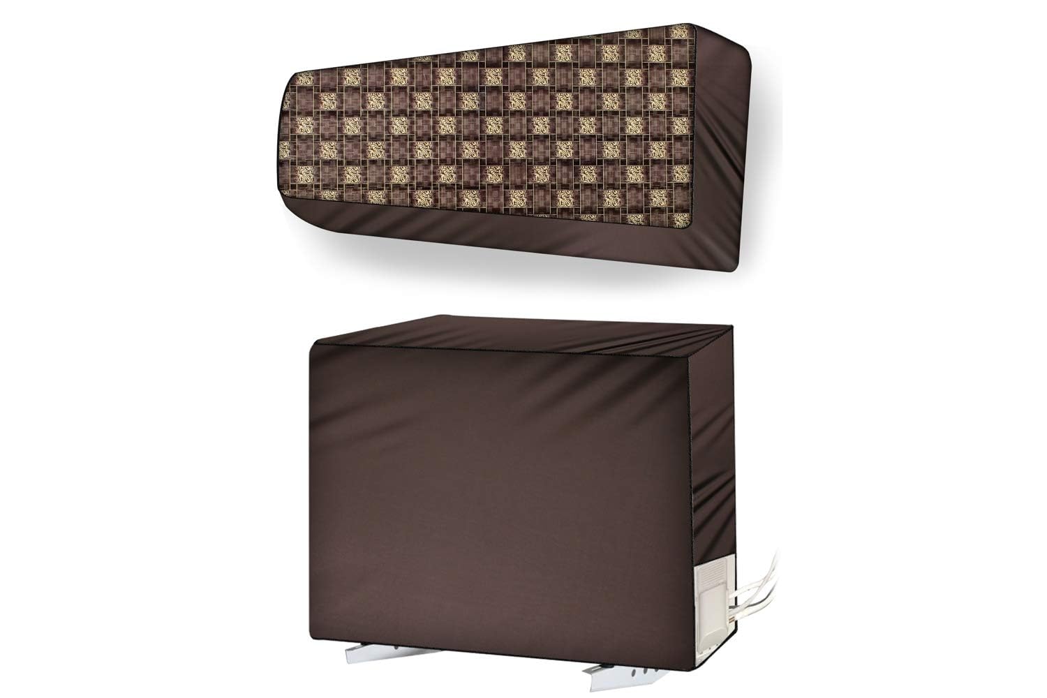 Wings Star Split ac cover for indoor and outdoor unit of 2 ton ac waterproof and dustproof Floral pattern KUM40