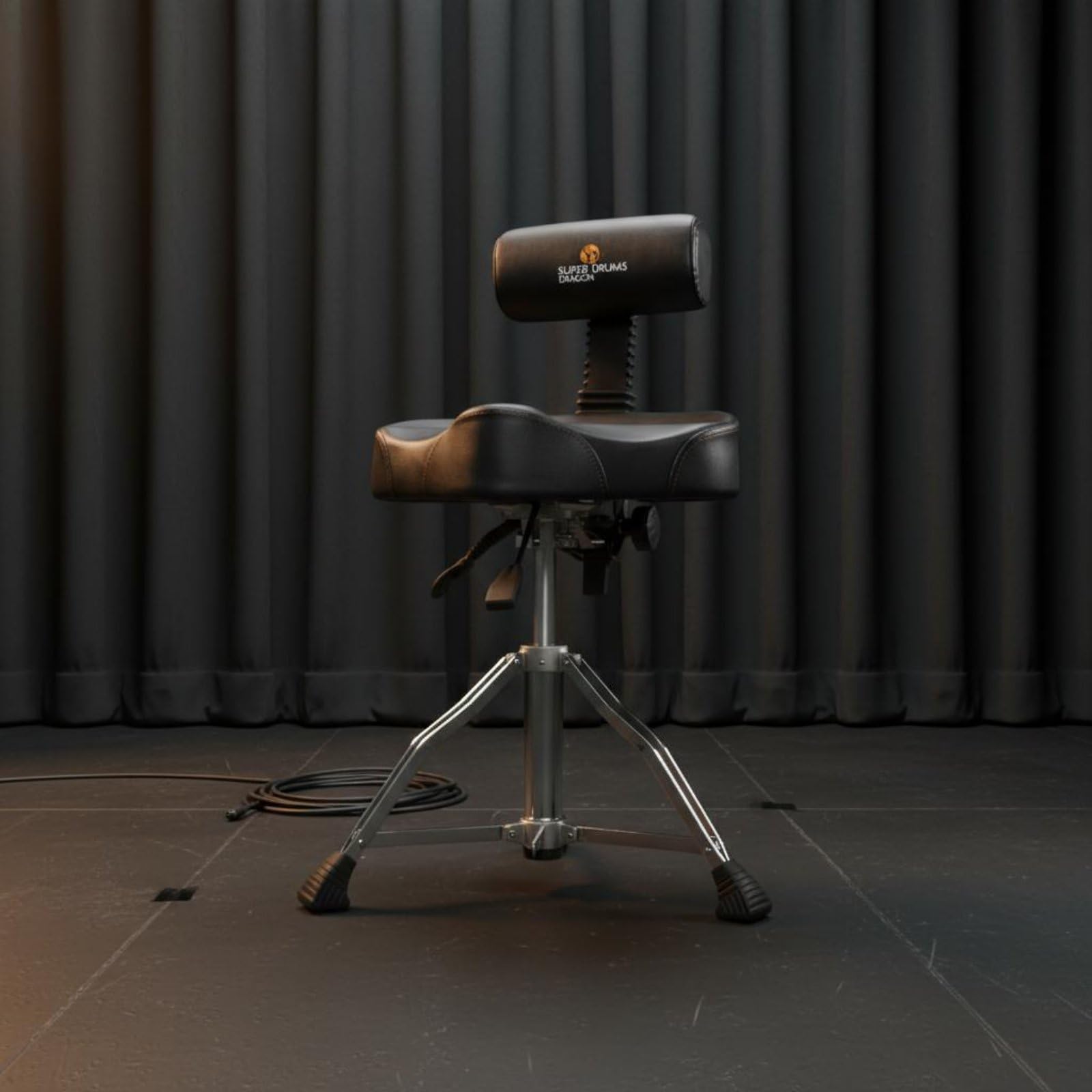 TISHITA Asiento de Batería Ajustable Trono de Batería Silla para Baterista Taburete de Batería con Base Firme y Acolchado en PU, SD Tambor C Silla Ergonómica Ajustable con Respaldo De Presión De Aire