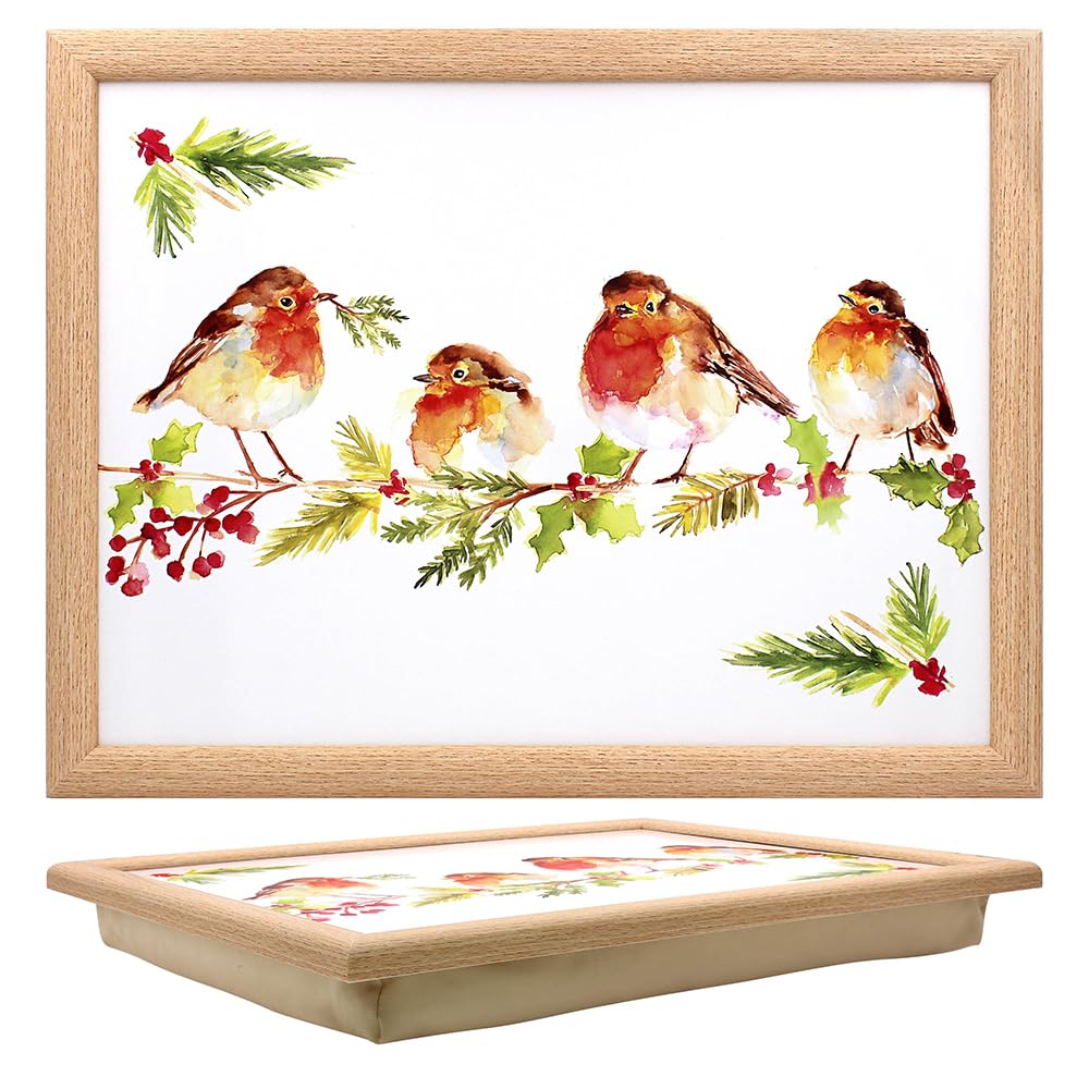 Winter Robins Design Cushioned Lap Tray