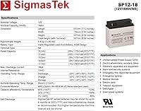 Vista 3 de Toyo Battery 6FM14 - Batería compatible, 12 V, 18 Ah NB por SigmasTek