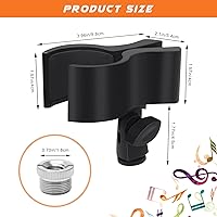 Vista 2 de Clip de soporte de micrófono ajustable, 1 clip de micrófono de resorte de plástico, diámetro exterior del soporte de micrófono entre 1.260 in