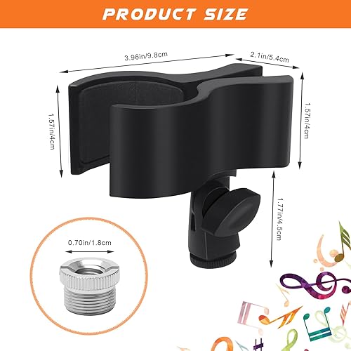 Miniatura 2 de Clip de soporte de micrófono ajustable, 1 clip de micrófono de resorte de plástico, diámetro exterior del soporte de micrófono entre 1.260 in y