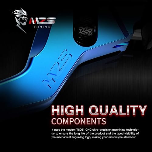 Miniatura 4 de MZS Palancas de embrague de freno de motocicleta azul rodillo de rueda ajustable corto CNC compatible con FZ07 MT07  FZ09 MT09  Tenere 700  FJ09