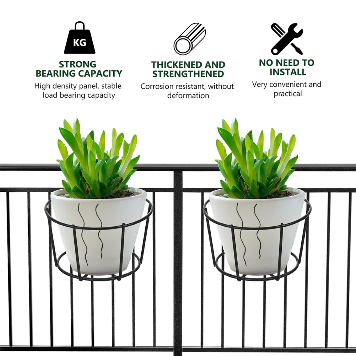 Mikikit 6piezas Soportes Para Jardineras De Ventana Colgadores De Hierro Ahorra Decoración Interior
