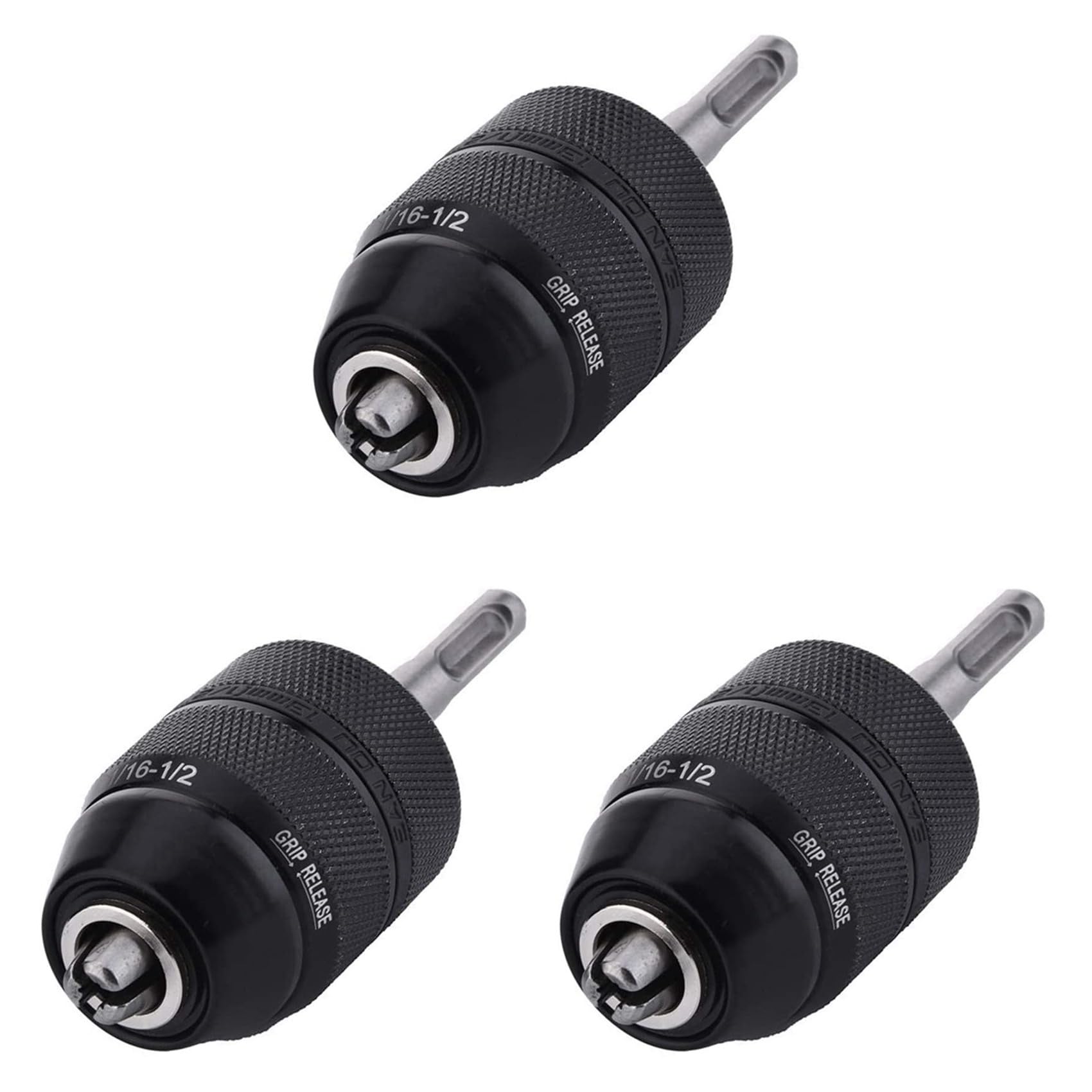 Jnchdghwa Black 3Pcs 2-13Mm Keyless Drill Chuck With Sds Plus Shank Adaptor,1/2-20Unf Impact Drilling Chuck Change Adapter Converter