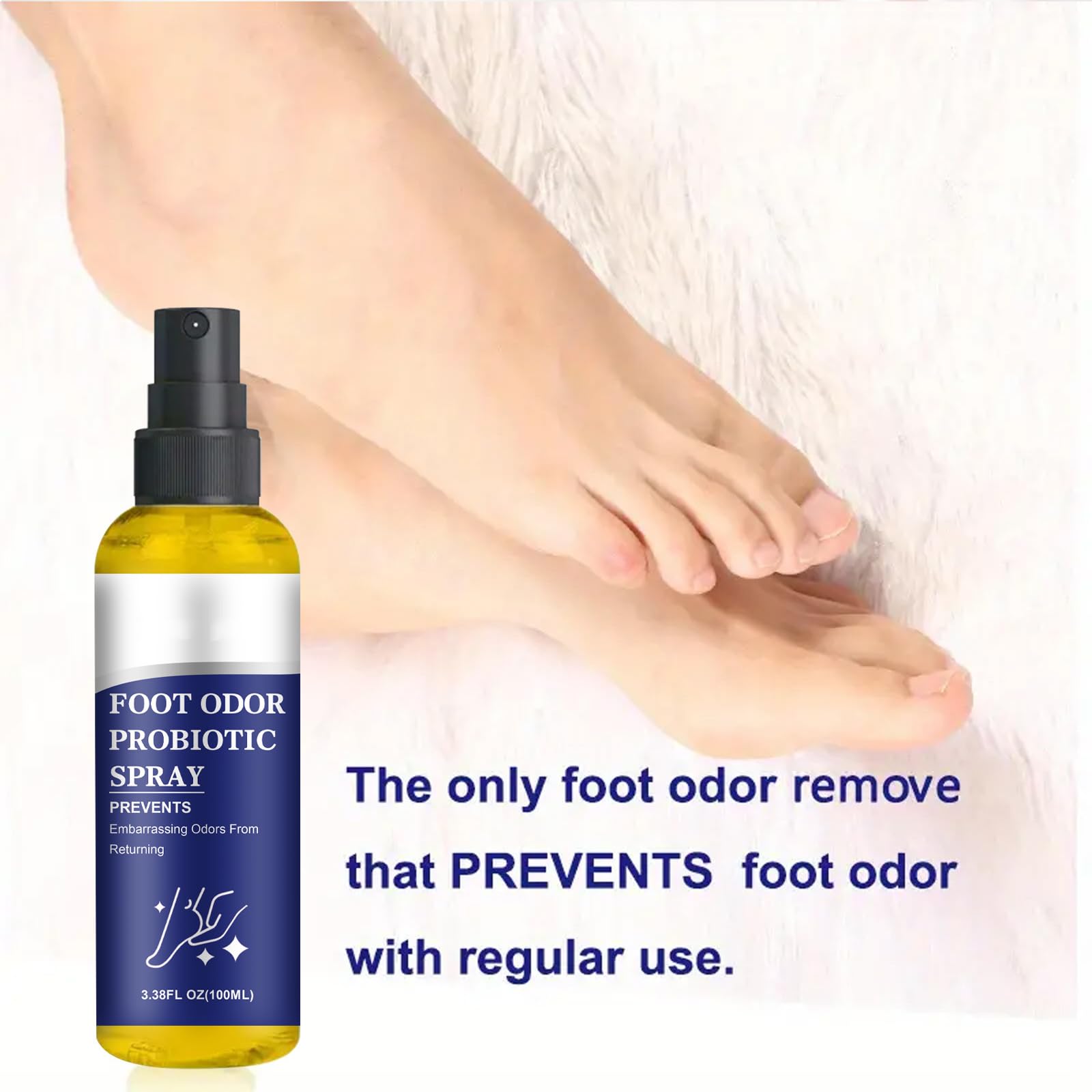 Spray per la Cura dell'Odore dei Piedi,Spray Fresco per i Piedi,Antitraspirante,Deodorante per Scarpe,100ML,1PC
