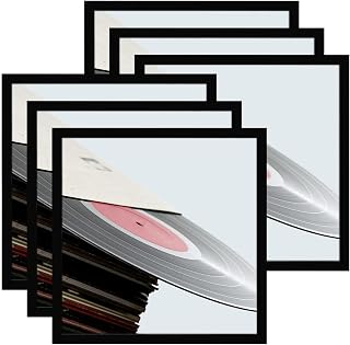 eletecpro Vinyl Record Frame, 12.5 x 12.5 in, Black, 6 Pack
