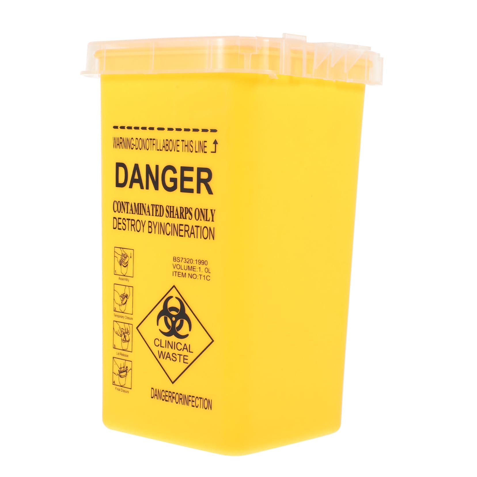 BCOATH Needle Disposal Containers Large Bin Lid 0.26 Gallon Small Container Waste Barrel