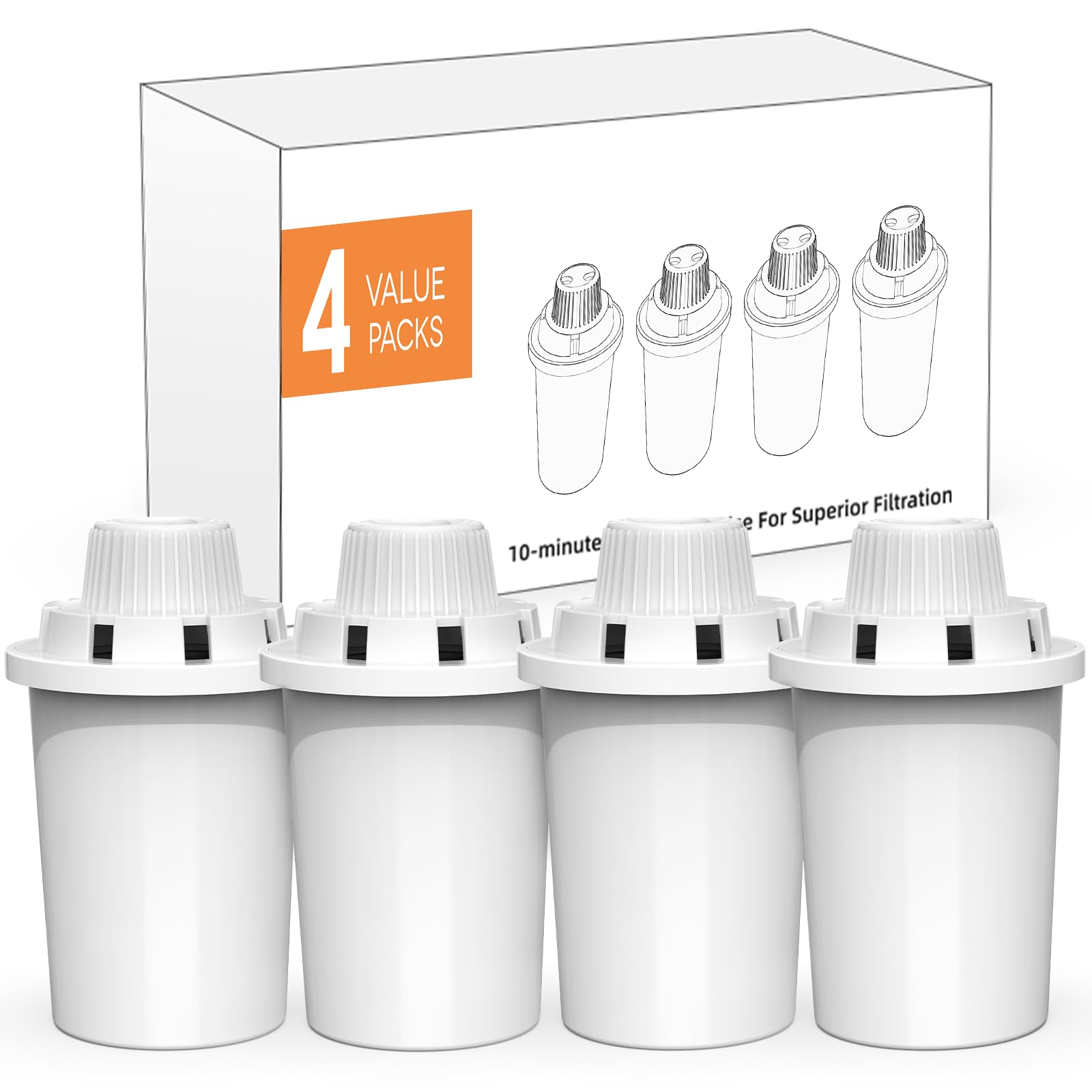 Replacement Filters for PETDOTT Dog Fountain, Water Filter, For Stainless Steel Pet Fountain for Large Dogs- Vertical Filtration for D2223,D2322,D2340